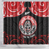 Aotearoa Toitu Te Tiriti Shower Curtain Haka Tiki Honour The Treaty LT14 - Polynesian Pride