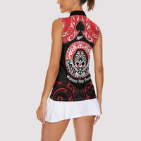Aotearoa Toitu Te Tiriti Women Sleeveless Polo Shirt Haka Tiki Honour The Treaty LT14 - Polynesian Pride