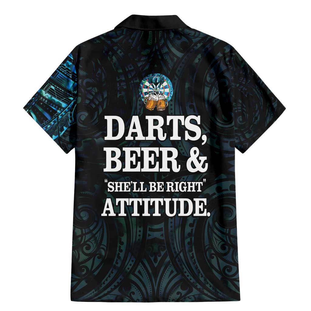 Personalized New Zealand Darts Beer Family Matching Mermaid Dress and Hawaiian Shirt Paua Shell Aotearoa Maori Tattoo LT14 - Polynesian Pride