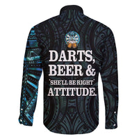 Personalized New Zealand Darts Beer Family Matching Puletasi and Hawaiian Shirt Paua Shell Aotearoa Maori Tattoo LT14 - Polynesian Pride