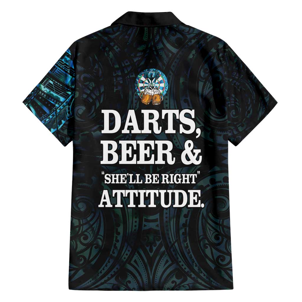 Personalized New Zealand Darts Beer Family Matching Summer Maxi Dress and Hawaiian Shirt Paua Shell Aotearoa Maori Tattoo LT14 - Polynesian Pride
