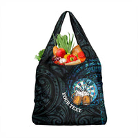 Personalized New Zealand Darts Beer Grocery Bag Paua Shell Aotearoa Maori Tattoo LT14 1-pack One Size Black - Polynesian Pride