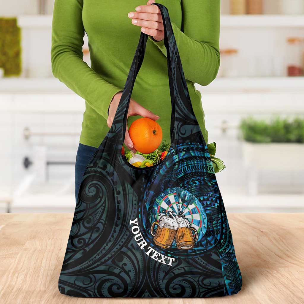 Personalized New Zealand Darts Beer Grocery Bag Paua Shell Aotearoa Maori Tattoo LT14 - Polynesian Pride