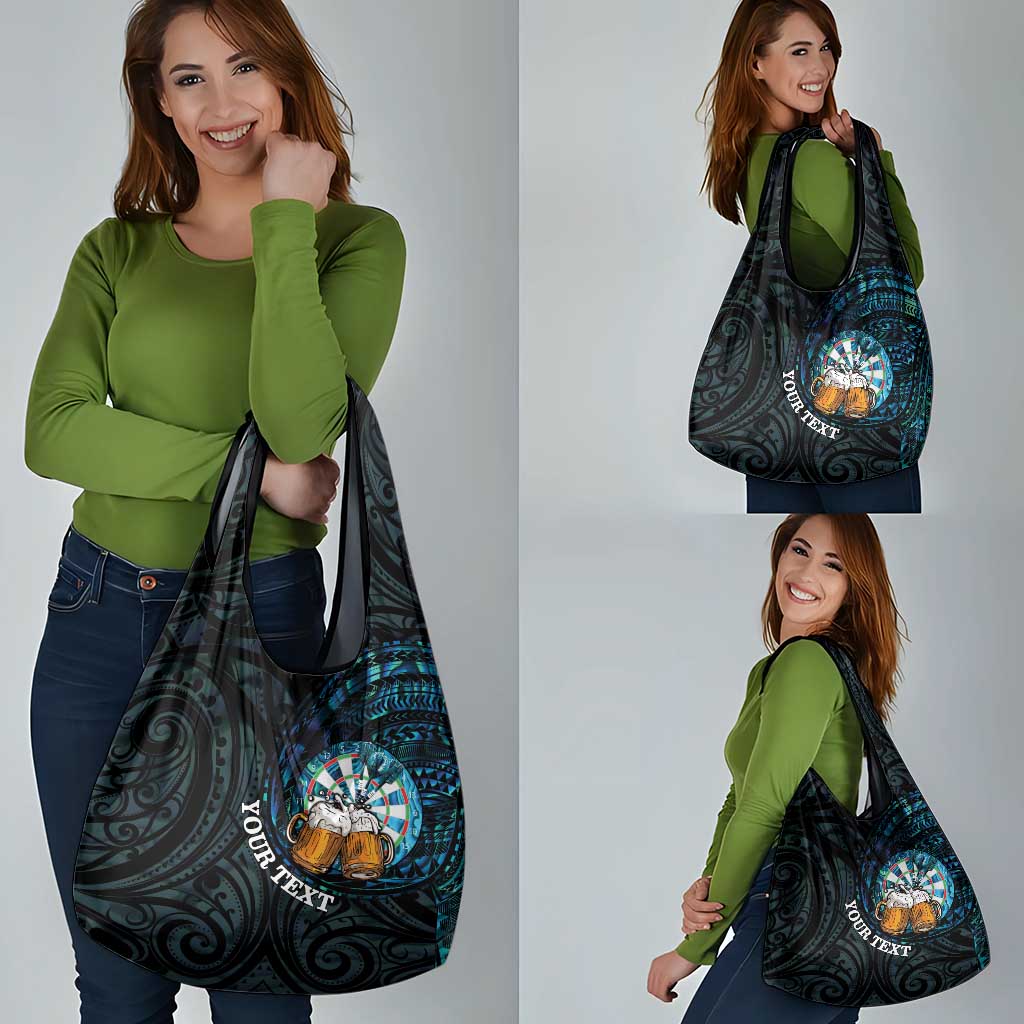 Personalized New Zealand Darts Beer Grocery Bag Paua Shell Aotearoa Maori Tattoo LT14 - Polynesian Pride