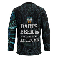 Personalized New Zealand Darts Beer Hockey Jersey Paua Shell Aotearoa Maori Tattoo - Polynesian Pride