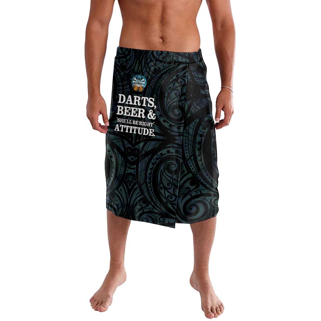 New Zealand Darts Beer Lavalava Paua Shell Aotearoa Maori Tattoo LT14 Black - Polynesian Pride