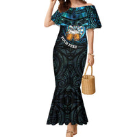 Personalized New Zealand Darts Beer Mermaid Dress Paua Shell Aotearoa Maori Tattoo LT14 Women Black - Polynesian Pride