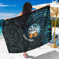 Personalized New Zealand Darts Beer Sarong Paua Shell Aotearoa Maori Tattoo LT14 One Size 44 x 66 inches Black - Polynesian Pride