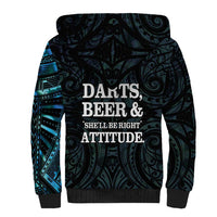 Personalized New Zealand Darts Beer Sherpa Hoodie Paua Shell Aotearoa Maori Tattoo LT14 - Polynesian Pride