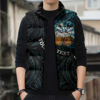Personalized New Zealand Darts Beer Sleeveless Puffer Jacket Paua Shell Aotearoa Maori Tattoo LT14 - Polynesian Pride