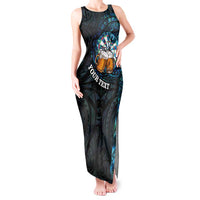 Personalized New Zealand Darts Beer Tank Maxi Dress Paua Shell Aotearoa Maori Tattoo LT14 Women Black - Polynesian Pride