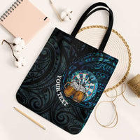 Personalized New Zealand Darts Beer Tote Bag Paua Shell Aotearoa Maori Tattoo LT14 Black Strap One Size Black - Polynesian Pride