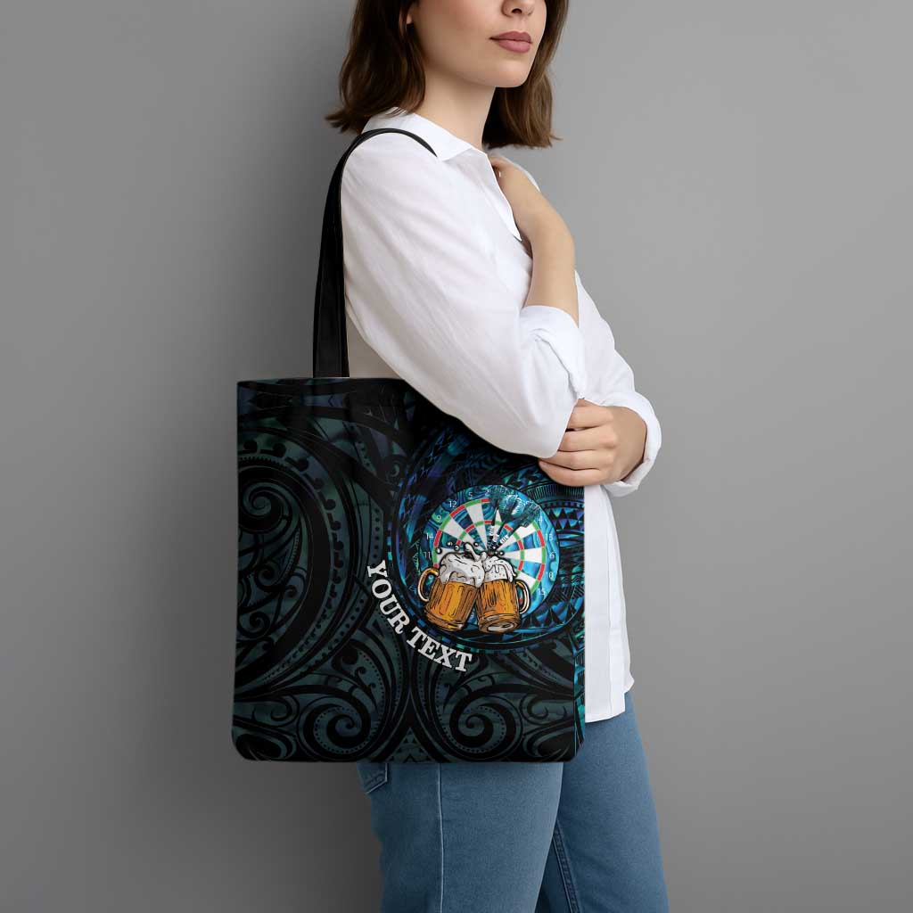 Personalized New Zealand Darts Beer Tote Bag Paua Shell Aotearoa Maori Tattoo LT14 - Polynesian Pride