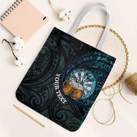 Personalized New Zealand Darts Beer Tote Bag Paua Shell Aotearoa Maori Tattoo LT14 White Strap One Size Black - Polynesian Pride