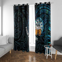 Personalized New Zealand Darts Beer Window Curtain Paua Shell Aotearoa Maori Tattoo - Polynesian Pride