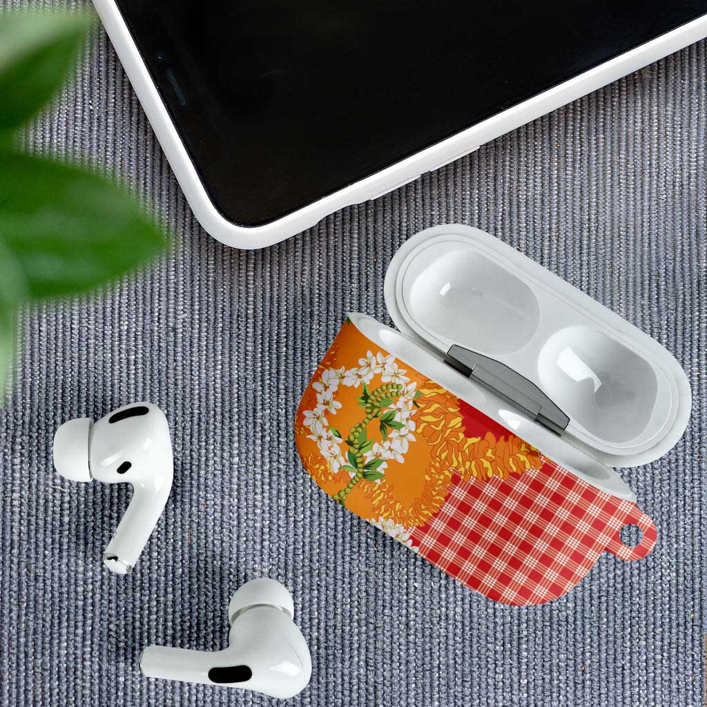 Prince Kuhio Aloha Hawaii AirPods Case Plumeria Ilima Lei Palaka Motifs