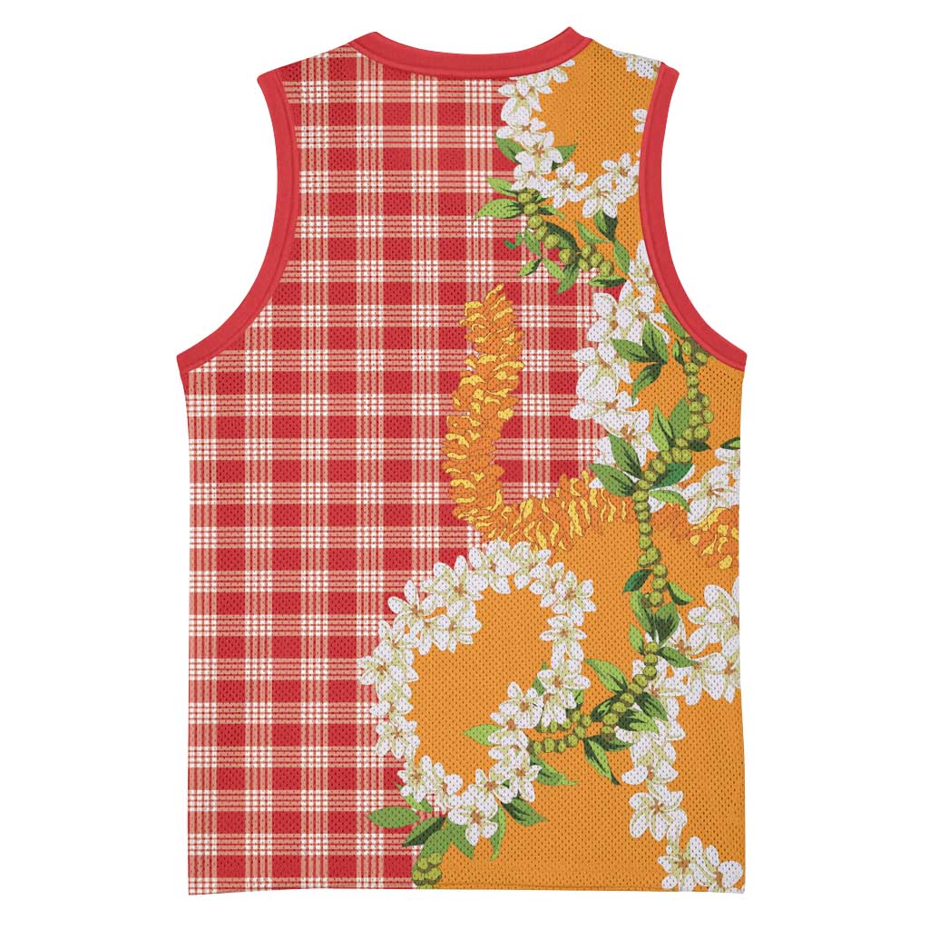 Prince Kuhio Aloha Hawaii Basketball Jersey Plumeria Ilima Lei Palaka Motifs LT14 - Polynesian Pride