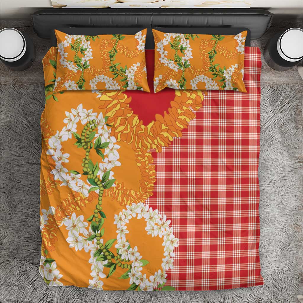 Prince Kuhio Aloha Hawaii Bedding Set Plumeria Ilima Lei Palaka Motifs