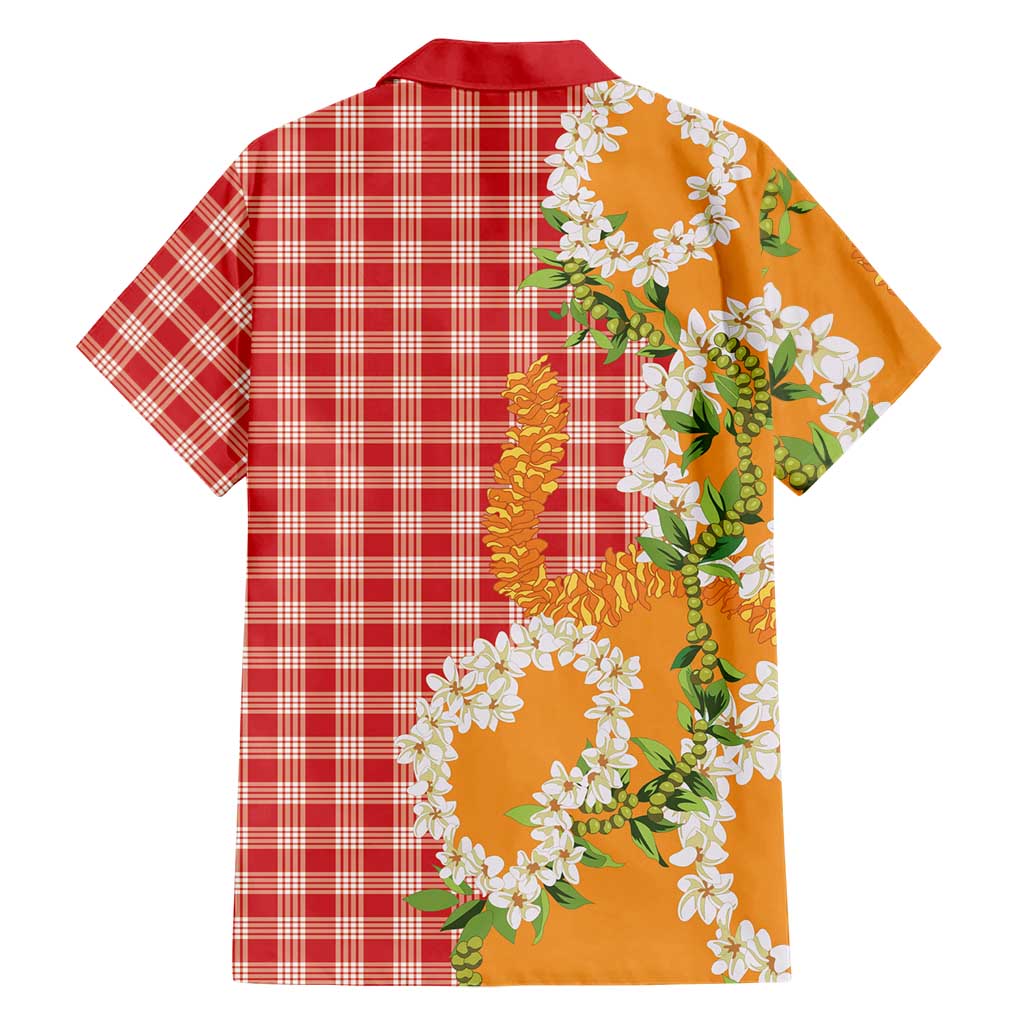 Prince Kuhio Aloha Hawaii Family Matching Off Shoulder Short Dress and Hawaiian Shirt Plumeria Ilima Lei Palaka Motifs LT14 - Polynesian Pride