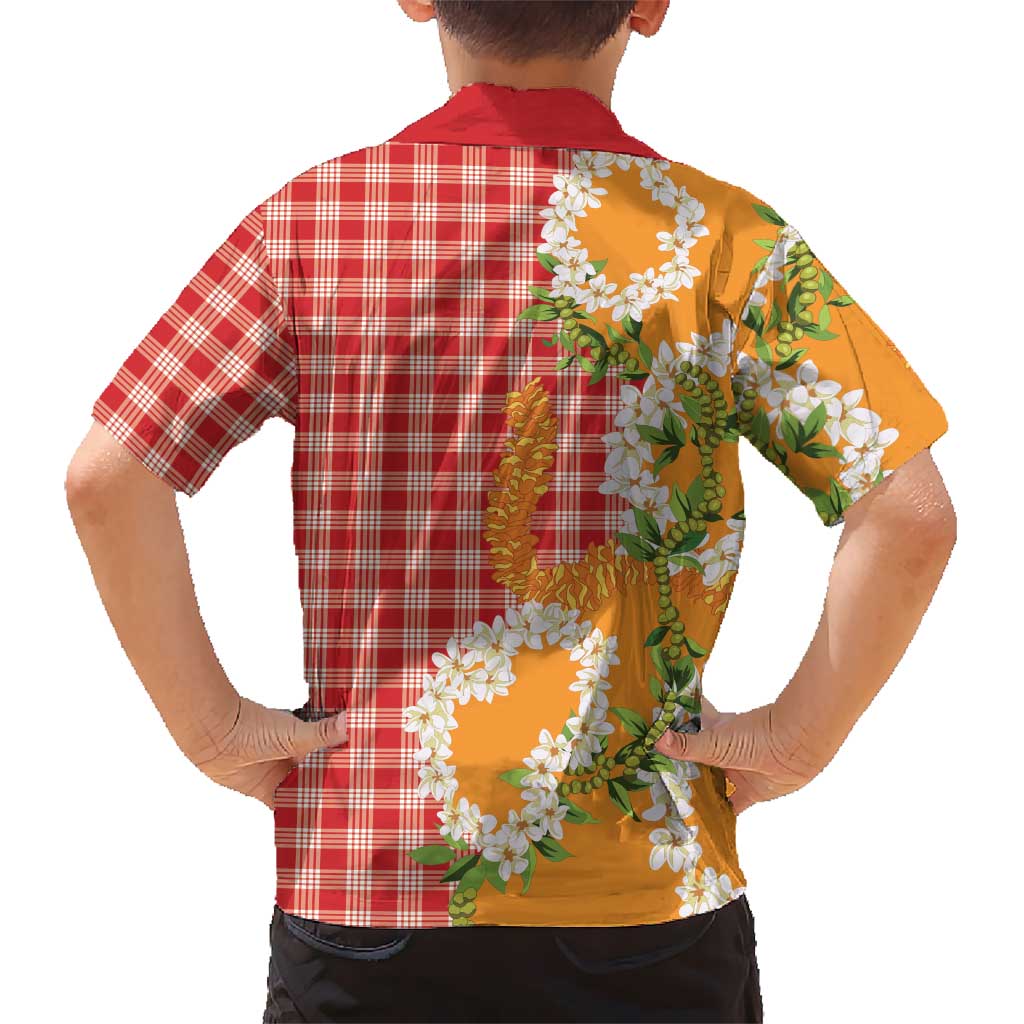 Prince Kuhio Aloha Hawaii Family Matching Short Sleeve Bodycon Dress and Hawaiian Shirt Plumeria Ilima Lei Palaka Motifs LT14 - Polynesian Pride