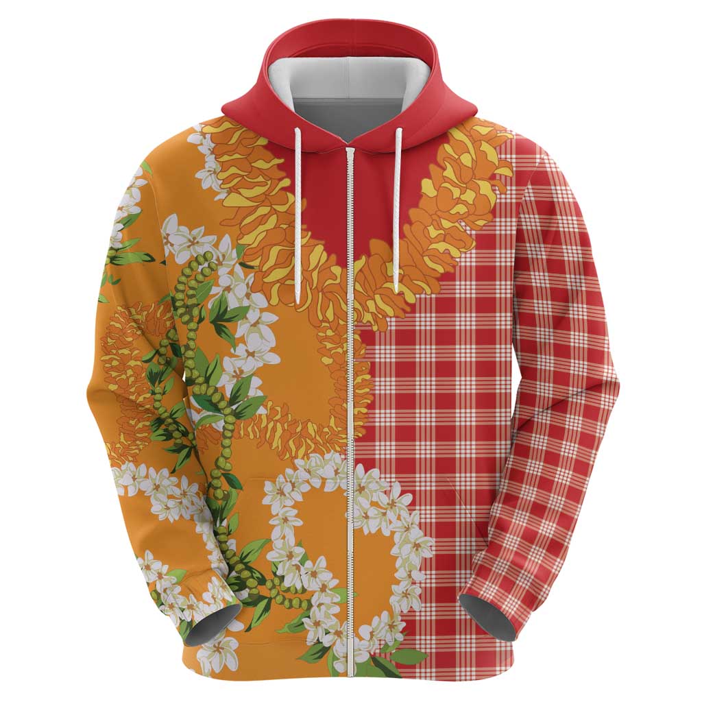 Prince Kuhio Aloha Hawaii Hoodie Plumeria Ilima Lei Palaka Motifs LT14 - Polynesian Pride