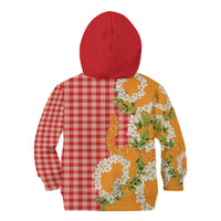 Prince Kuhio Aloha Hawaii Kid Hoodie Plumeria Ilima Lei Palaka Motifs LT14 - Polynesian Pride