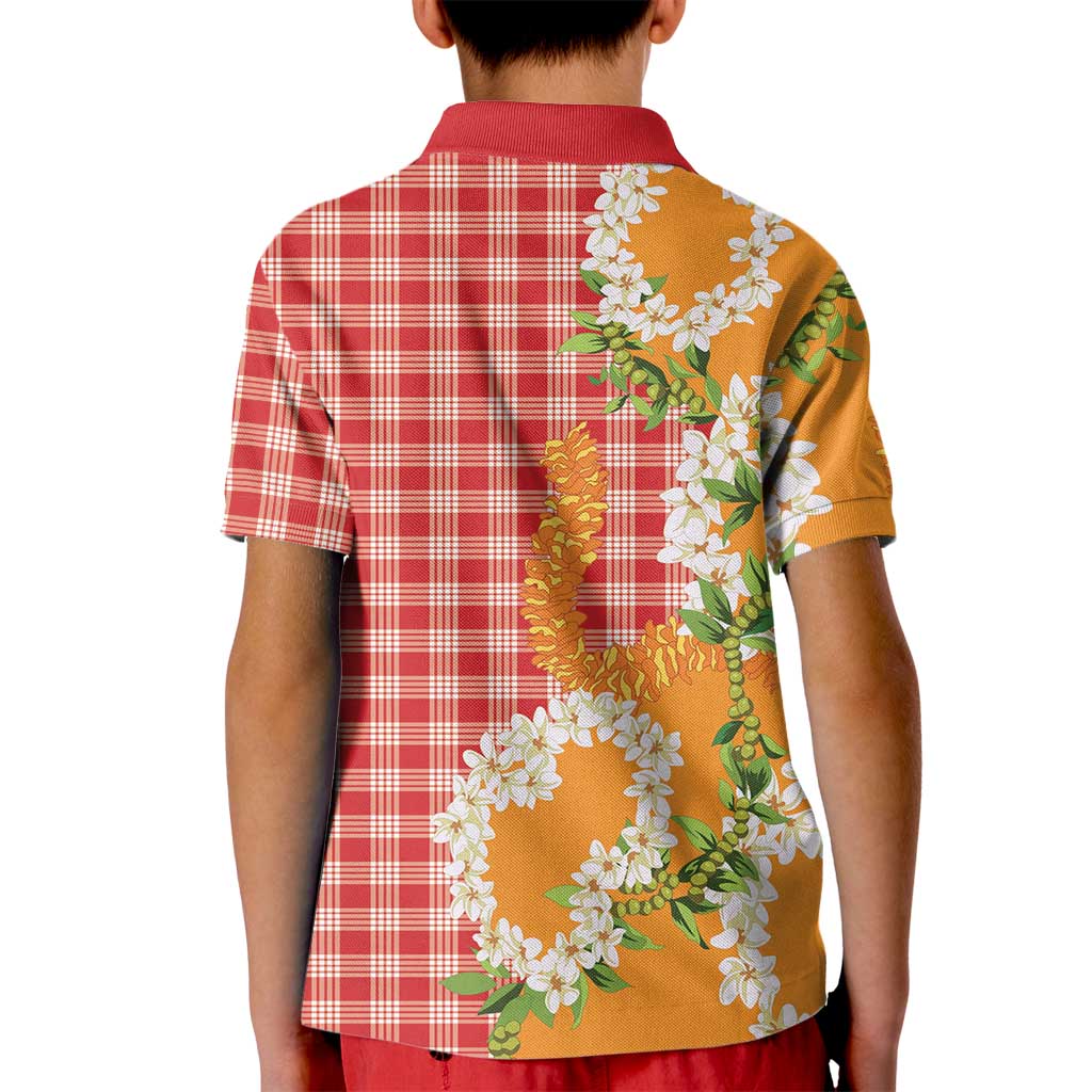 Prince Kuhio Aloha Hawaii Kid Polo Shirt Plumeria Ilima Lei Palaka Motifs LT14 - Polynesian Pride