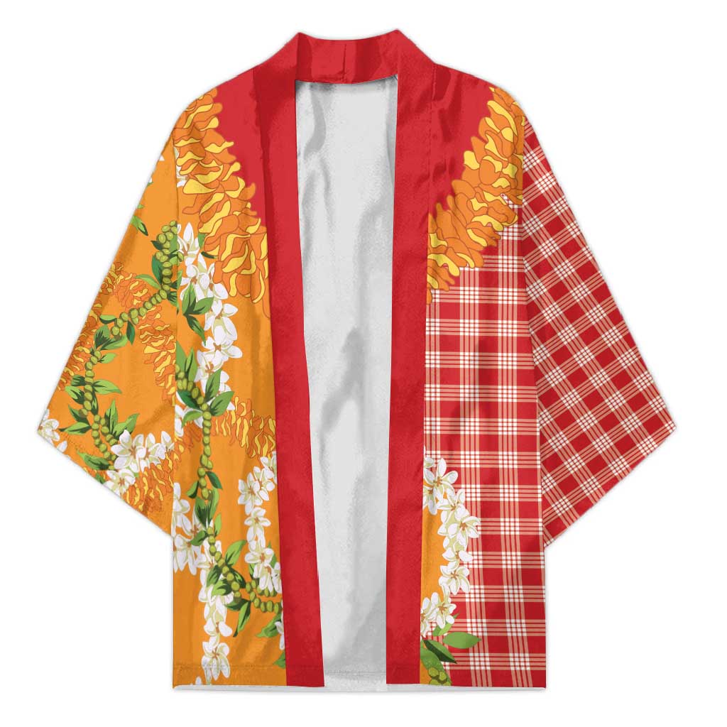 Prince Kuhio Aloha Hawaii Kimono Plumeria Ilima Lei Palaka Motifs