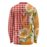 Prince Kuhio Aloha Hawaii Long Sleeve Shirt Plumeria Ilima Lei Palaka Motifs LT14 - Polynesian Pride