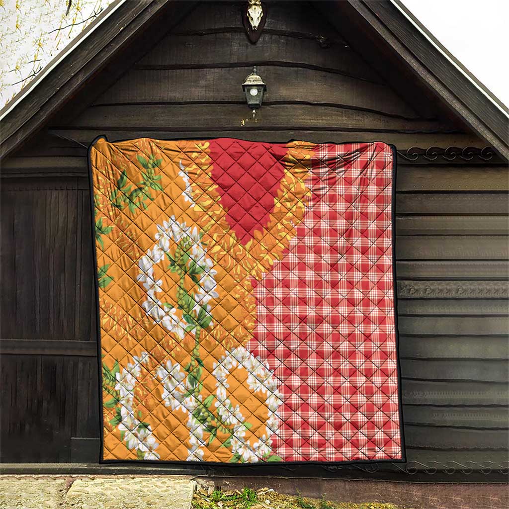 Prince Kuhio Aloha Hawaii Quilt Plumeria Ilima Lei Palaka Motifs