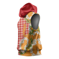 Prince Kuhio Aloha Hawaii Sleeveless Hoodie Plumeria Ilima Lei Palaka Motifs LT14 - Polynesian Pride