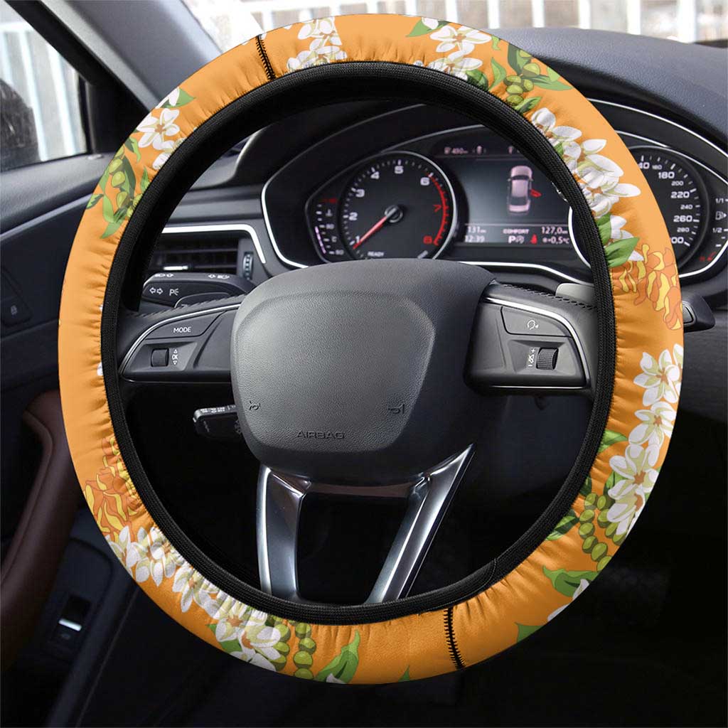 Prince Kuhio Aloha Hawaii Steering Wheel Cover Plumeria Ilima Lei Palaka Motifs LT14 - Polynesian Pride