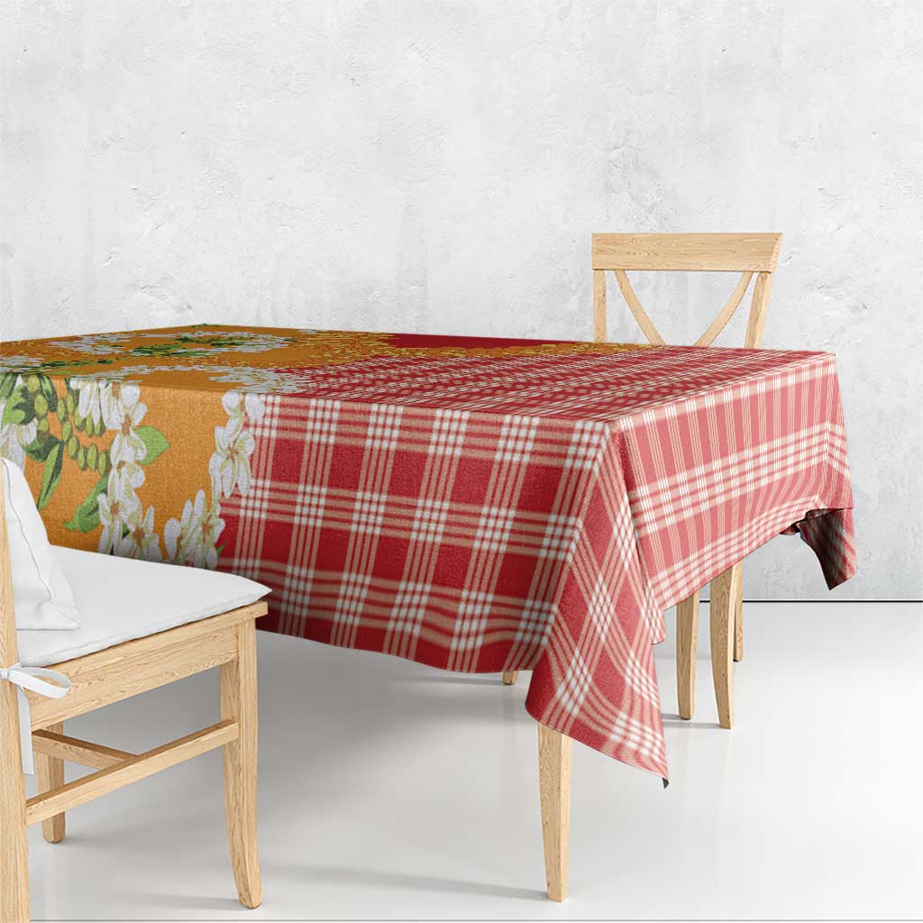 Prince Kuhio Aloha Hawaii Tablecloth Plumeria Ilima Lei Palaka Motifs LT14 - Polynesian Pride