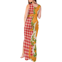 Prince Kuhio Aloha Hawaii Tank Maxi Dress Plumeria Ilima Lei Palaka Motifs LT14 - Polynesian Pride