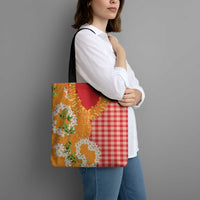 Prince Kuhio Aloha Hawaii Tote Bag Plumeria Ilima Lei Palaka Motifs