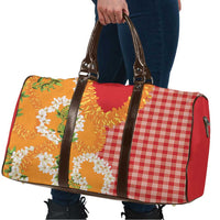 Prince Kuhio Aloha Hawaii Travel Bag Plumeria Ilima Lei Palaka Motifs LT14 - Polynesian Pride