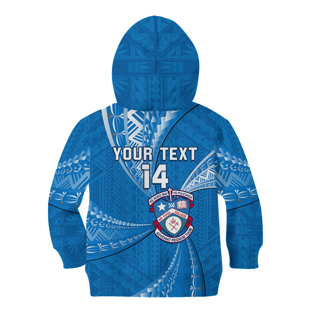 Personalised Tonga Apifoou College Kid Hoodie Tongan Ngatu Pattern LT14 - Polynesian Pride