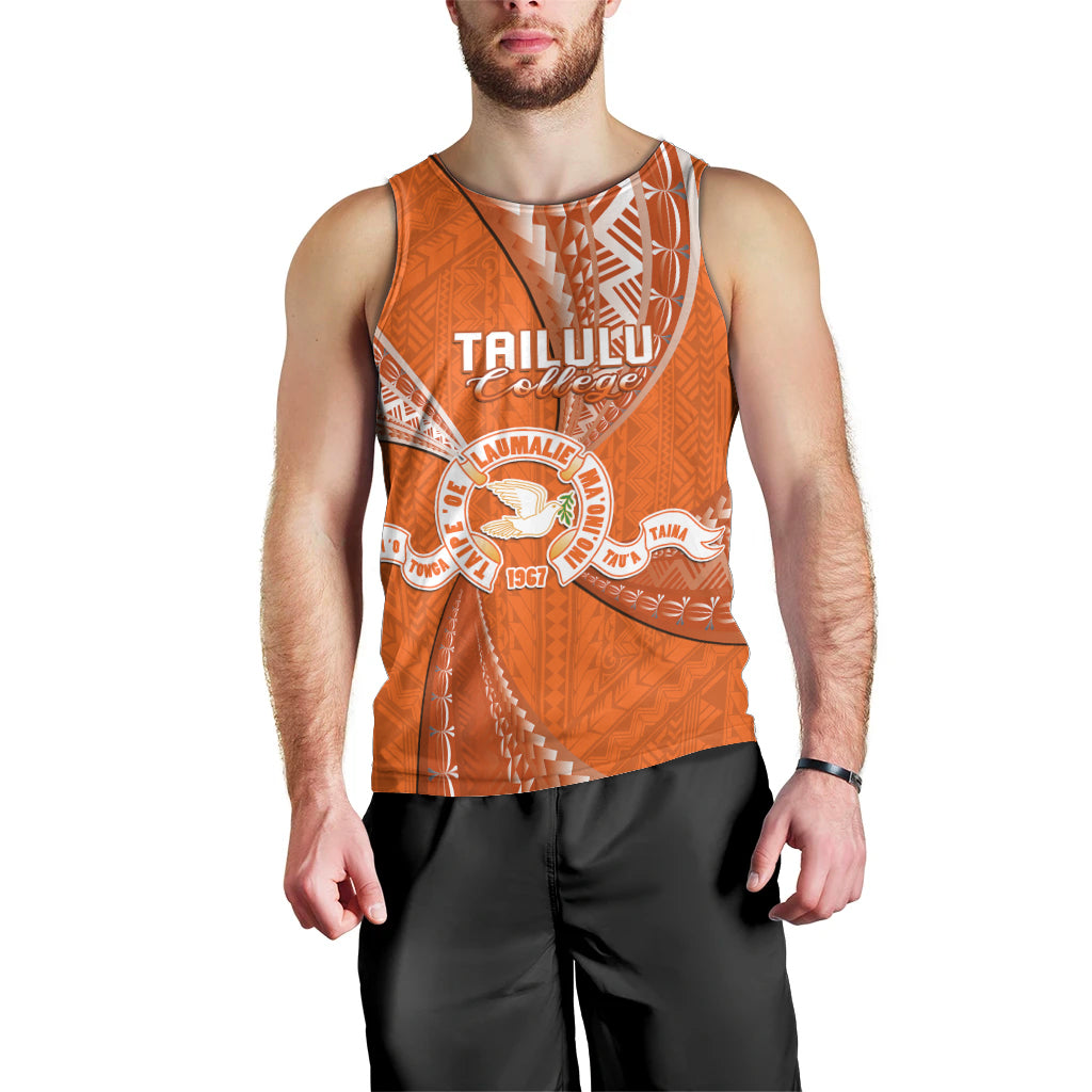 Personalised Tonga Tailulu College Men Tank Top Tongan Ngatu Pattern LT14 - Polynesian Pride