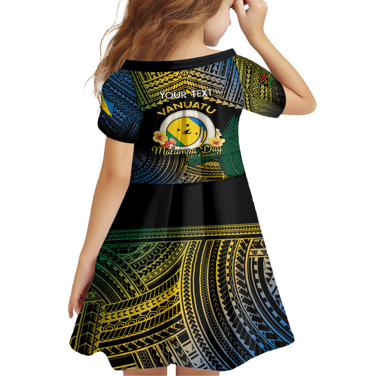 Personalised Malampa Day Family Matching Off The Shoulder Long Sleeve Dress and Hawaiian Shirt Vanuatu Provinces Polynesian Pattern LT14 - Polynesian Pride