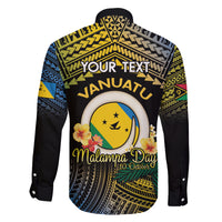 Personalised Malampa Day Family Matching Off The Shoulder Long Sleeve Dress and Hawaiian Shirt Vanuatu Provinces Polynesian Pattern LT14 - Polynesian Pride
