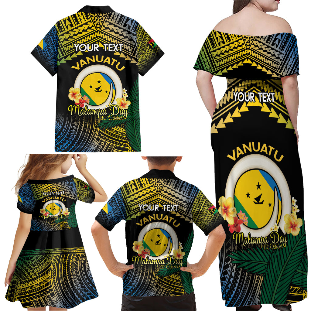 Personalised Malampa Day Family Matching Off Shoulder Maxi Dress and Hawaiian Shirt Vanuatu Provinces Polynesian Pattern LT14 - Polynesian Pride