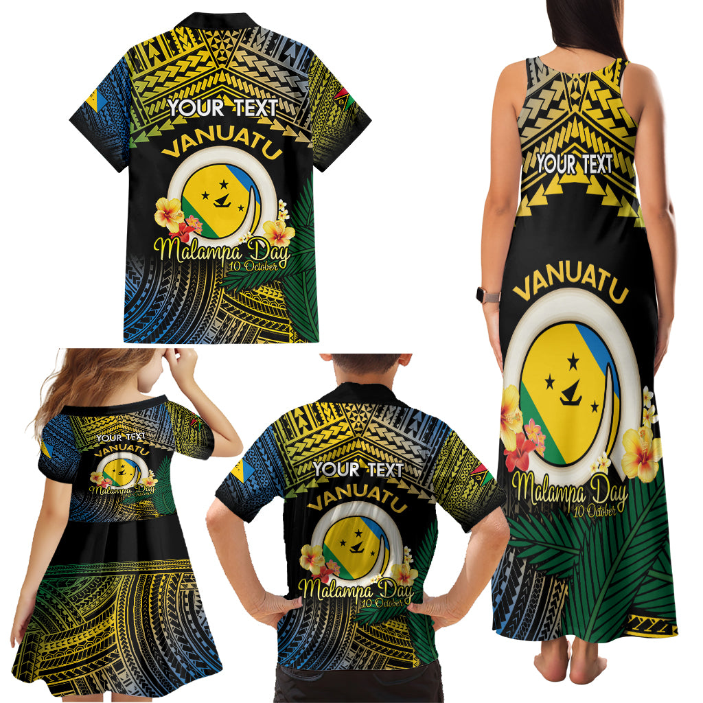 Personalised Malampa Day Family Matching Tank Maxi Dress and Hawaiian Shirt Vanuatu Provinces Polynesian Pattern LT14 - Polynesian Pride