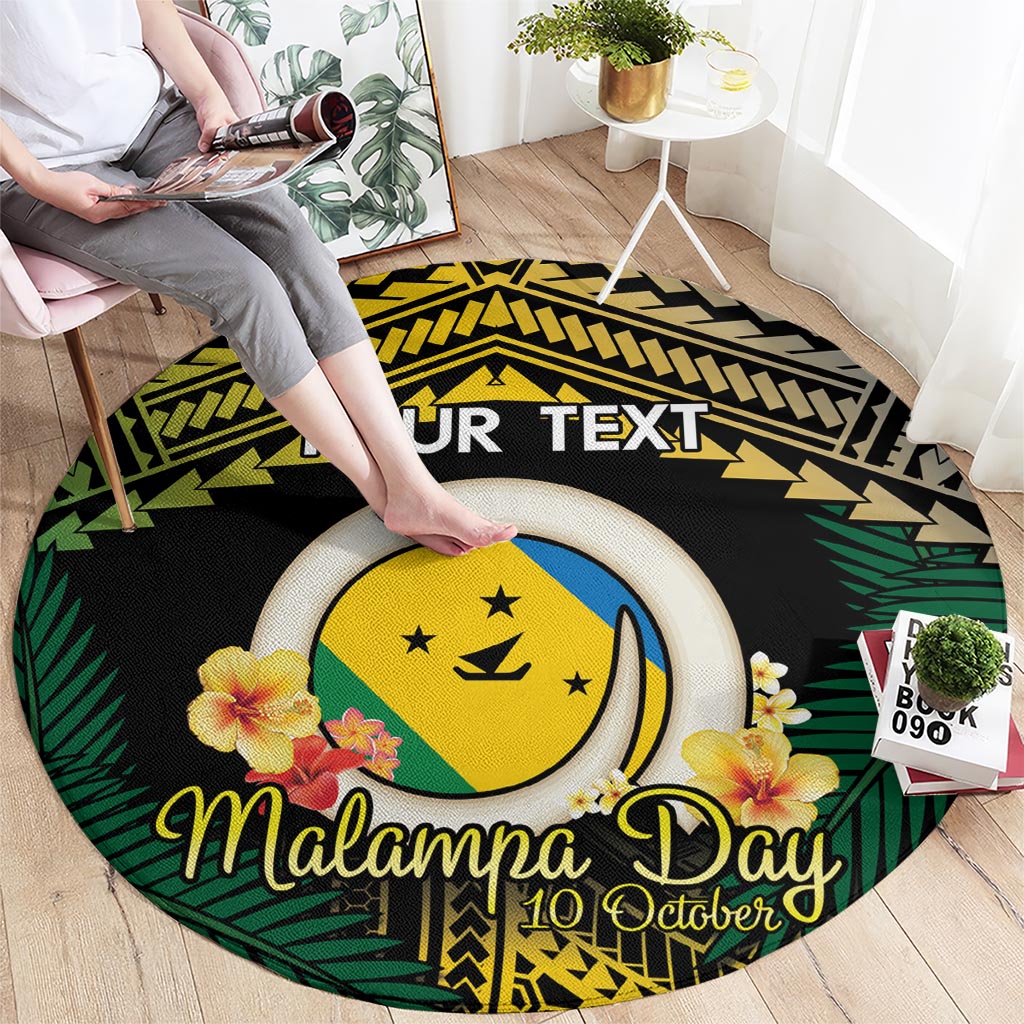 Personalised Malampa Day Round Carpet Vanuatu Provinces Polynesian Pattern