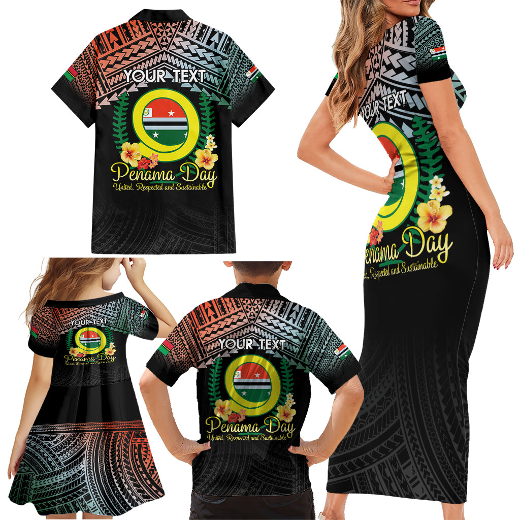 Personalised Penama Day Family Matching Short Sleeve Bodycon Dress and Hawaiian Shirt Vanuatu Provinces Polynesian Pattern LT14 - Polynesian Pride