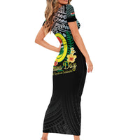 Personalised Penama Day Family Matching Short Sleeve Bodycon Dress and Hawaiian Shirt Vanuatu Provinces Polynesian Pattern LT14 - Polynesian Pride