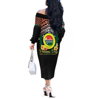 Personalised Penama Day Off The Shoulder Long Sleeve Dress Vanuatu Provinces Polynesian Pattern LT14 - Polynesian Pride