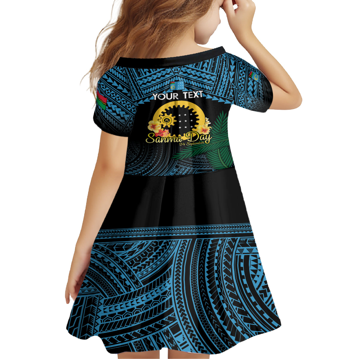 Personalised Sanma Day Family Matching Off The Shoulder Long Sleeve Dress and Hawaiian Shirt Vanuatu Provinces Polynesian Pattern LT14 - Polynesian Pride
