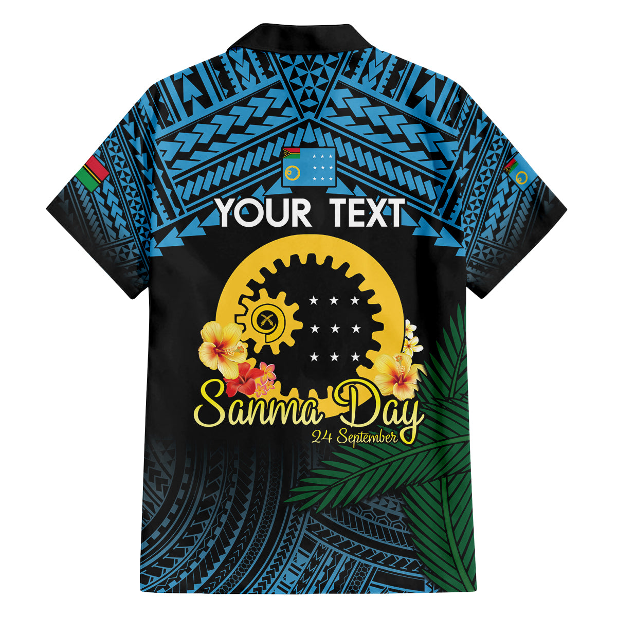 Personalised Sanma Day Family Matching Off The Shoulder Long Sleeve Dress and Hawaiian Shirt Vanuatu Provinces Polynesian Pattern LT14 - Polynesian Pride