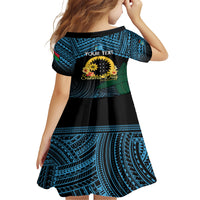 Personalised Sanma Day Family Matching Short Sleeve Bodycon Dress and Hawaiian Shirt Vanuatu Provinces Polynesian Pattern LT14 - Polynesian Pride