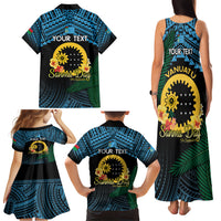 Personalised Sanma Day Family Matching Tank Maxi Dress and Hawaiian Shirt Vanuatu Provinces Polynesian Pattern LT14 - Polynesian Pride